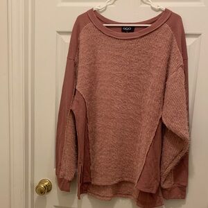 Women's Dusty Rose Crew Neck Sweater